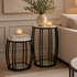 Scarlett Gunmetal Black & White Marble Side Table