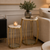 Scarlett Gold & White Marble Side Table