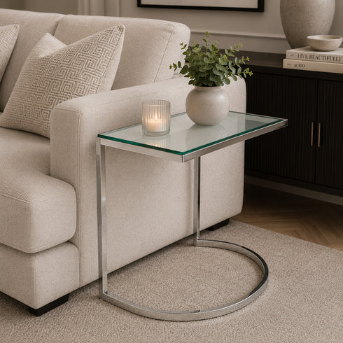 Mavry Sofa Table - Glass Top
