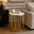 Mila Side Table Gold - White Marble