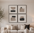 Set Of 4 Embellished Frame Canvas