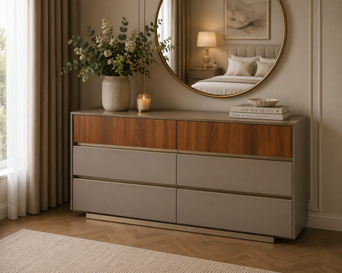 Corso Como Beige 6 Drawer Chest - Ex Display