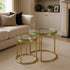 Hudson 2pc Nest End Table Gold - Clear Glass