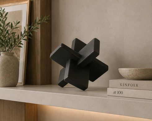 Cato Black Wood Sculpture