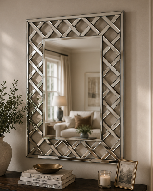 Criss Cross Rectangle Wall Mirror