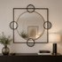 Black & Gold Geometric Mirror