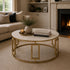 Ovada Coffee Table - Gold & White Marble