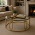 Ovada Coffee Table - Gold & Clear Glass