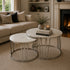 PRE ORDER Mila Coffee Table Set Silver - White Marble