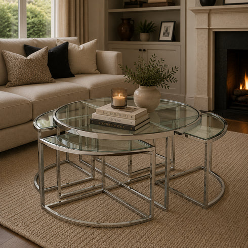 Miya 4 in 1 Coffee Table - Glass Top