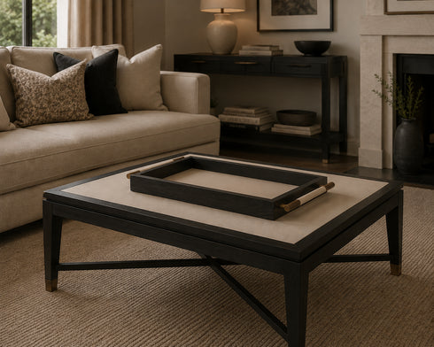 Alexa Black Shagreen Tray
