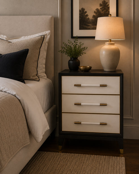 Lucia 3 Drawer Bedside Table