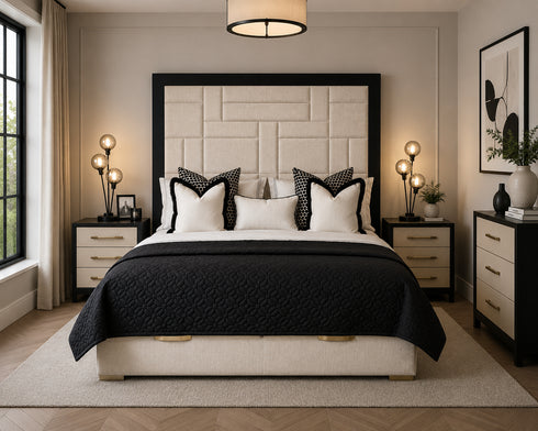 Peri Black and Cream Bed