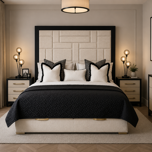 Peri Black and Cream Bed