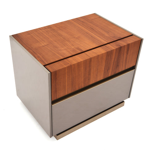 Corso Como Beige 2 Drawer Bedside Table - Ex Display