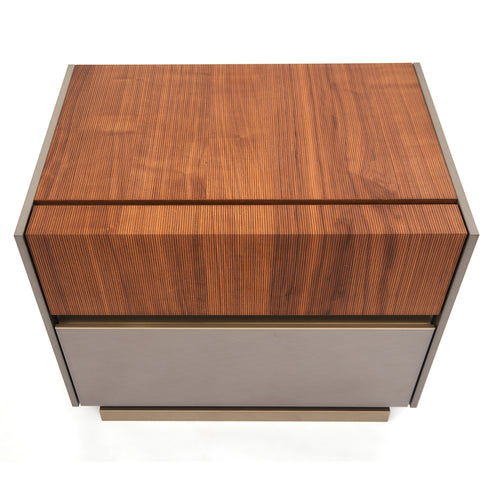 Corso Como Beige 2 Drawer Bedside Table - Ex Display