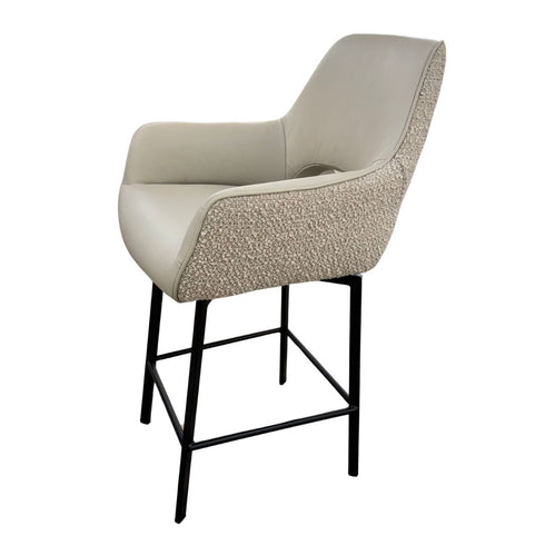 Portia Mink & Leather Boucle Bar Stool