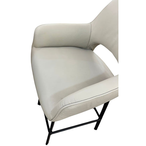 Portia Silver Leather Bar Stool
