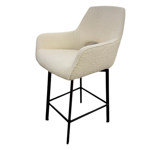 Portia Ivory Boucle Bar Stool