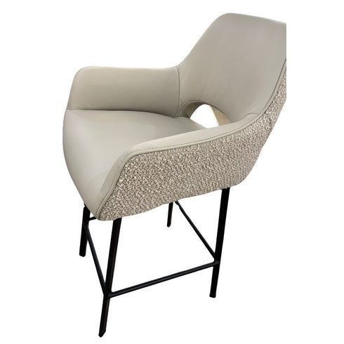 Portia Mink & Leather Boucle Bar Stool
