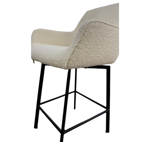 Portia Ivory Boucle Bar Stool
