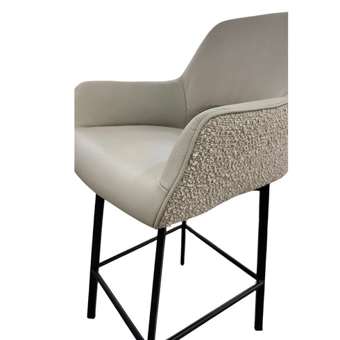 Portia Mink & Leather Boucle Bar Stool