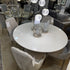 Zara 4 Seater Stainless Steel and White Marble Dining Table