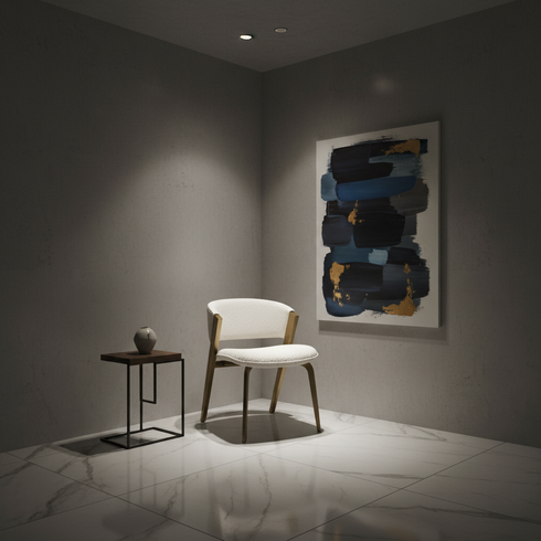 Celine Gold & Off White Chair