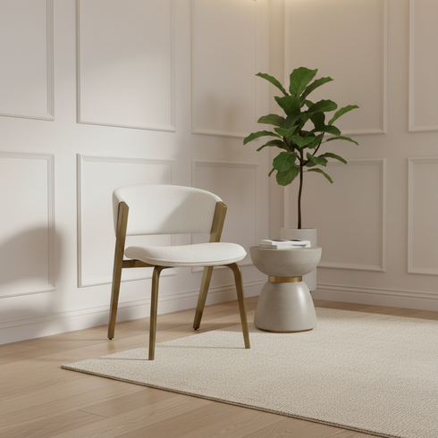 Celine Gold & Off White Chair