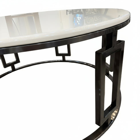 Pre Order Ovada Coffee Table - Gunmetal Black & White Marble