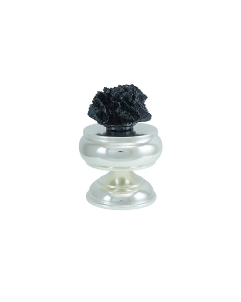 Silver and Black Coral Urn Set of 2
