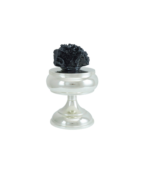 Silver and Black Coral Urn Set of 2