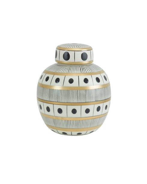White & Black Polka Dot Cylinder Jars Set of 3