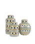 White & Black Polka Dot Cylinder Jars Set of 3