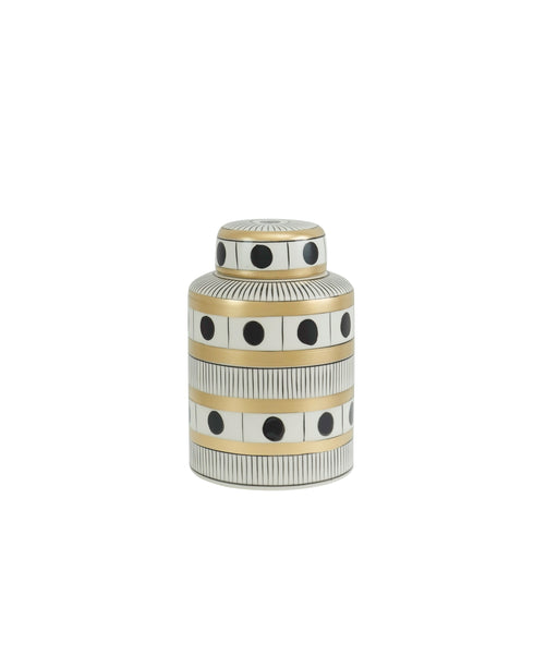 White & Black Polka Dot Cylinder Jars Set of 3