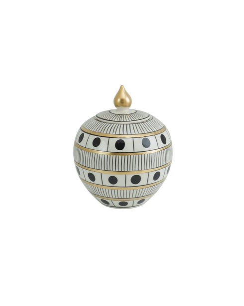 White & Black Polka Dot Round Jar Set of 3