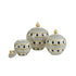 White & Black Polka Dot Round Jar Set of 3