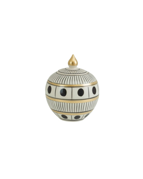 White & Black Polka Dot Round Jar Set of 3