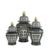 Grey & White Square Design Jar Set Of 3