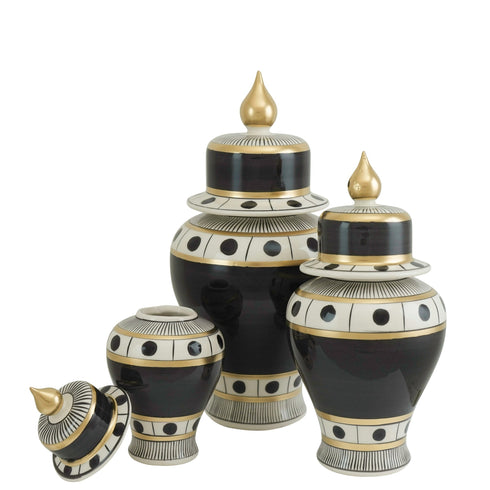 Black & White Polka Dot Jar Set Of 3