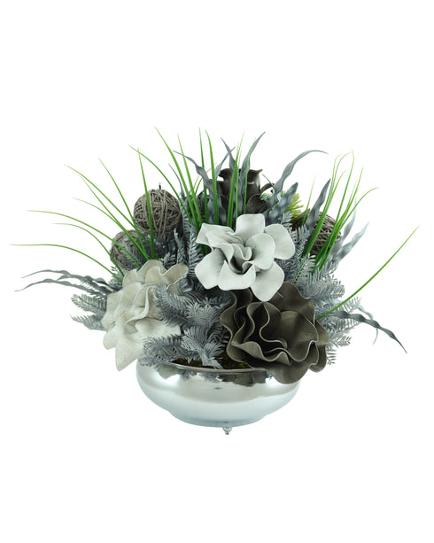 Silver Flat Flower Vase