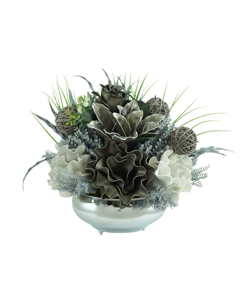 Silver Flat Flower Vase
