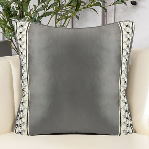 Harlow Grey Silk Cushion