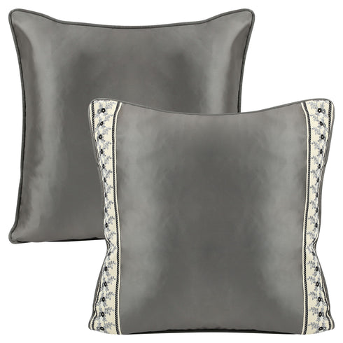 Harlow Grey Silk Cushion