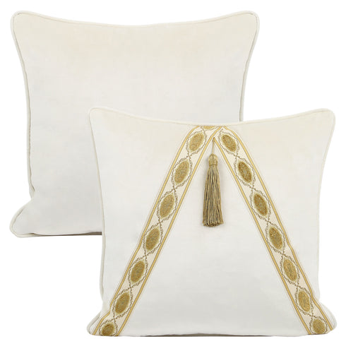 Kellie Ivory Velvet Cushion