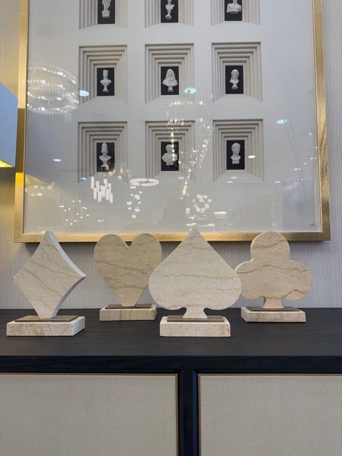 Travertine Suit Sculptures Set of 4