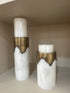 Laura Marble & Brass Vase Set