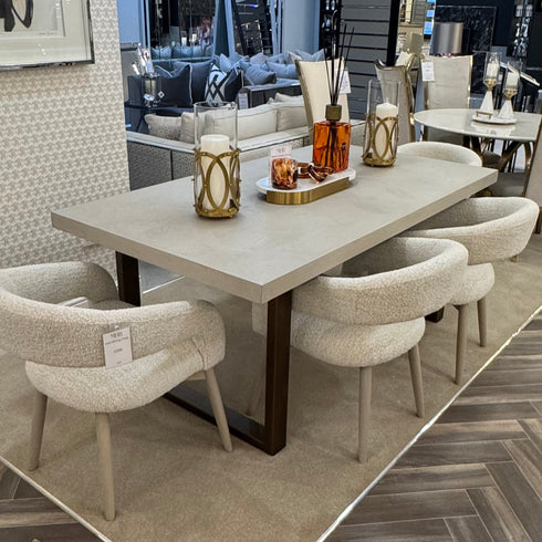 Felicity 6 Seater Dining Table - Grey White