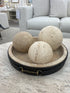 Travertine Ball & Tray Set