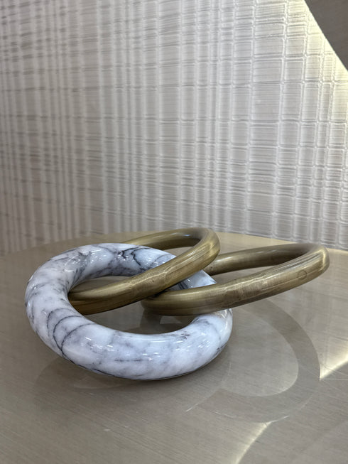 Brass & Marble Triple Ring